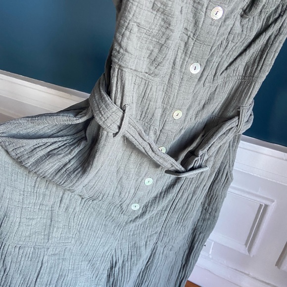 🛑SOLD ZARA Green Belted Long Textured Jumpsuit - Picture 7 of 10